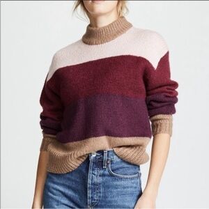 Rebecca Minkoff Kendall Stripe colorblock crewneck Sweater size XS